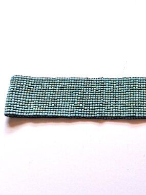 Vintage Turquoise Glass Beaded Stretch Belt Western Boho 14"-22"